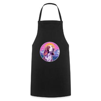 Irish Red And White Setter Dog Breed Cartoon Kawai - Cooking Apron - black - Front - AI Model Male 185 dark (185cm)