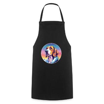 Polish Hound Dog Breed Cartoon Kawaii Watercolor - Cooking Apron - black - Front - AI Model Male 185 dark (185cm)