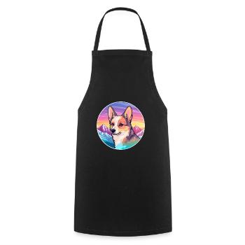 Norwegische Lundehund Hunderasse Cartoon Kawaii Wasser - Kochschürze - Schwarz - Vorne - AI Model Male 185 dark (185cm)