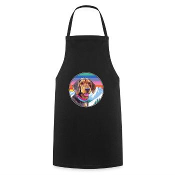 Wirehaired Dachshund Dog Breed Cartoon Kawaii Wate - Cooking Apron - black - Front - AI Model Male 185 dark (185cm)