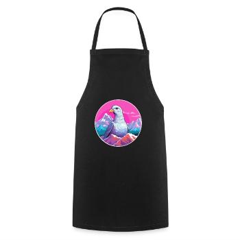 Pigeon Aquarelle Dessin Animé Kawaii Animal De Compagnie Colorf - Tablier de cuisine - noir - Devant - AI Model Male 185 dark (185cm)