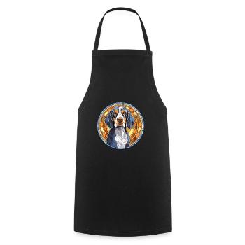 Bluetick Coonhound Dog Breed Stained Glass Colorfu - Cooking Apron - black - Front - AI Model Male 185 dark (185cm)