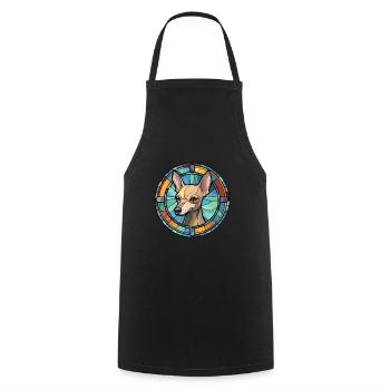 Mexikanische haarlose Hunderasse Buntglas Bunt - Kochschürze - Schwarz - Vorne - AI Model Male 185 dark (185cm)