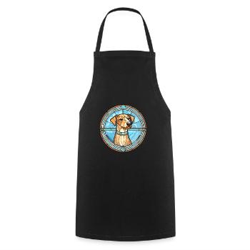 Skandinavische Hunderasse Buntes Glas - Kochschürze - Schwarz - Vorne - AI Model Male 185 dark (185cm)