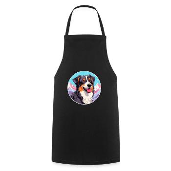 Aidi race de chien dessin animé Kawaii aquarelle - Tablier de cuisine - noir - Devant - AI Model Male 185 dark (185cm)