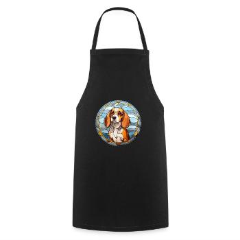 Tyroler Bracke chien race vitrail coloré Wa - Tablier de cuisine - noir - Devant - AI Model Male 185 dark (185cm)