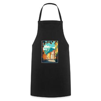 Trient Italien Dekoration Vintage Reiseposter WPA - Kochschürze - Schwarz - Vorne - AI Model Male 185 dark (185cm)