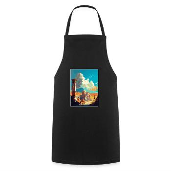 Kars Turquie Vintage voyage affiche WPA Souvenir - Tablier de cuisine - noir - Devant - AI Model Male 185 dark (185cm)