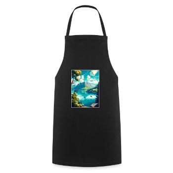 Lac des Quatre-Cantons Suisse Vintage Travel Poster WPA - Tablier de cuisine - noir - Devant - AI Model Male 185 dark (185cm)