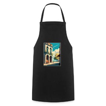 Arles France Vintage Travel Poster WPA Souvenir - Cooking Apron - black - Front - AI Model Male 185 dark (185cm)