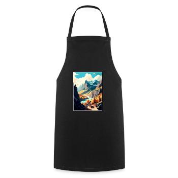 Vallée d’Aoste Italie Vintage voyage affiche Souvenir - Tablier de cuisine - noir - Devant - AI Model Male 185 dark (185cm)