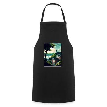 Koblenz Germany Vintage Travel Poster WPA Souvenir - Cooking Apron - black - Front - AI Model Male 185 dark (185cm)