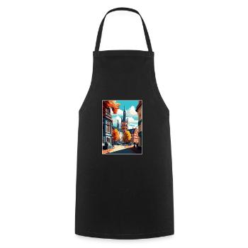 Darmstadt Germany Vintage Travel Poster Souvenir - Cooking Apron - black - Front - AI Model Male 185 dark (185cm)