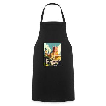Sintra Portugal Vintage voyage affiche WPA Souvenir - Tablier de cuisine - noir - Devant - AI Model Male 185 dark (185cm)