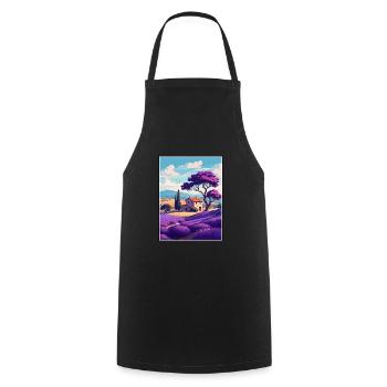 Provence Frankreich Vintage Reiseposter WPA Souvenir - Kochschürze - Schwarz - Vorne - AI Model Male 185 dark (185cm)