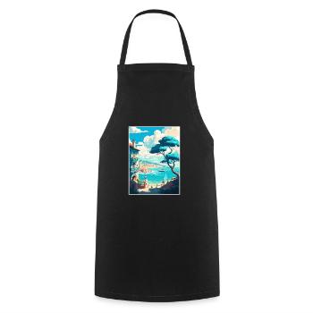 Nice Francescape Vintage Travel Poster Souvenir - Cooking Apron - black - Front - AI Model Male 185 dark (185cm)