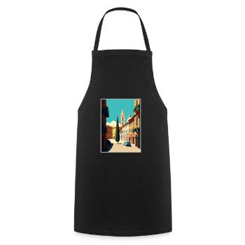 Modena Italien Vintage Reiseposter WPA Souvenir - Kochschürze - Schwarz - Vorne - AI Model Male 185 dark (185cm)