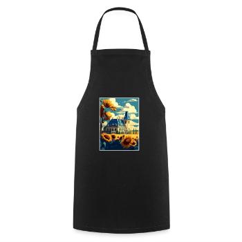 Vallée de la Loire France Vintage voyage affiche Souvenir - Tablier de cuisine - noir - Devant - AI Model Male 185 dark (185cm)