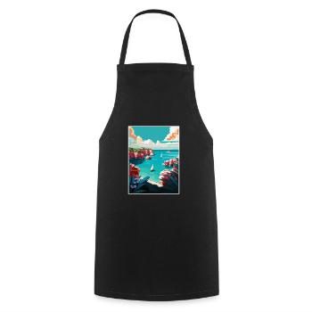 Menorca Spain Vintage Travel Poster WPA Souvenir - Cooking Apron - black - Front - AI Model Male 185 dark (185cm)