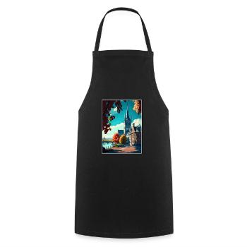Bonn Allemagne Vintage voyage affiche WPA Souvenir - Tablier de cuisine - noir - Devant - AI Model Male 185 dark (185cm)