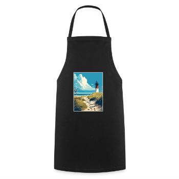 Sylt Insel Deutschland Vintage Reiseposter Souvenir - Kochschürze - Schwarz - Vorne - AI Model Male 185 dark (185cm)
