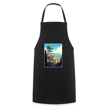 Grasse France Vintage voyage affiche WPA Souvenir - Tablier de cuisine - noir - Devant - AI Model Male 185 dark (185cm)