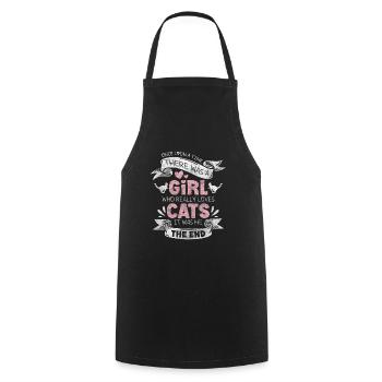 Amant de chat Animal préféré Miaou mignon - Tablier de cuisine - noir - Devant - AI Model Male 185 dark (185cm)