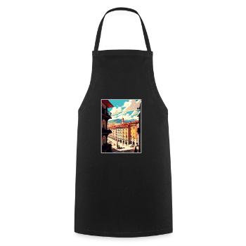 Pamplona Spanien Vintage Reiseposter WPA Souvenir - Kochschürze - Schwarz - Vorne - AI Model Male 185 dark (185cm)
