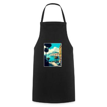 Naples Italy Decoration Vintage Travel Poster WPA - Cooking Apron - black - Front - AI Model Male 185 dark (185cm)