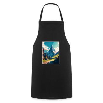 Grindelwald Switzerland Vintage Travel Poster WPA - Cooking Apron - black - Front - AI Model Male 185 dark (185cm)