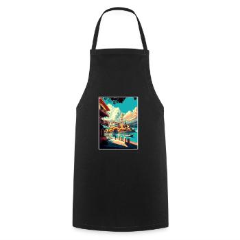 Thessaloniki Greece Decoration Travel Poster - Cooking Apron - black - Front - AI Model Male 185 dark (185cm)