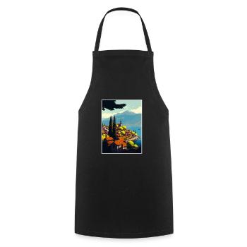 Ohrid Island Lake Church Of St John Macedonia - Cooking Apron - black - Front - AI Model Male 185 dark (185cm)