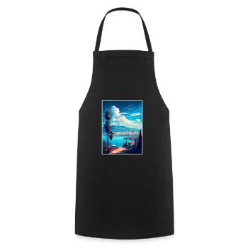 Izmir Türkei Vintage Reiseposter WPA Souvenir - Kochschürze - Schwarz - Vorne - AI Model Male 185 dark (185cm)