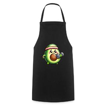 Retro Avocado Fitness - Designs de motivation 2024 - Tablier de cuisine - noir - Devant - AI Model Male 185 dark (185cm)