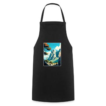 Paklenica Kroatien Vintage Reiseposter Souvenir - Kochschürze - Schwarz - Vorne - AI Model Male 185 dark (185cm)