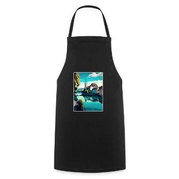 Schaffhausen Switzerland Vintage Travel Poster WPA - Cooking Apron - black - Front - AI Model Male 185 dark (185cm)