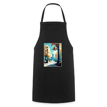 Brussels Park Belgium Vintage Travel Poster WPA - Cooking Apron - black - Front - AI Model Male 185 dark (185cm)