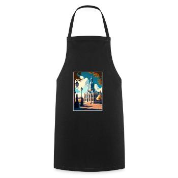 Breda Niederlande Vintage Reiseposter Souvenir - Kochschürze - Schwarz - Vorne - AI Model Male 185 dark (185cm)