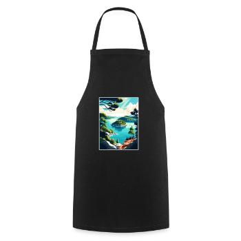 Mljet Nationalpark Kroatien Vintage Reiseposter - Kochschürze - Schwarz - Vorne - AI Model Male 185 dark (185cm)