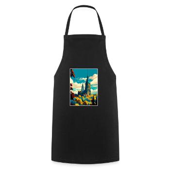 Kassel Germany Vintage Travel Poster WPA Souvenir - Cooking Apron - black - Front - AI Model Male 185 dark (185cm)