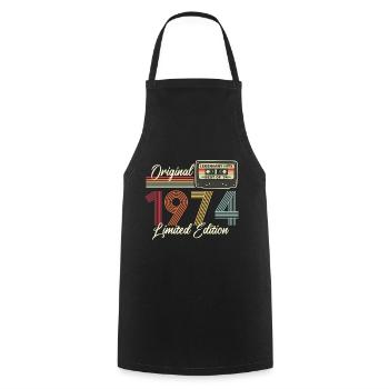 50e anniversaire 1974 Millésime 2024 - Tablier de cuisine - noir - Devant - AI Model Male 185 dark (185cm)