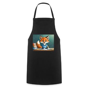 Niedlicher kleiner Teufel Fuchs Alltag – liest - Kochschürze - Schwarz - Vorne - AI Model Male 185 dark (185cm)