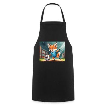 mignon petit renard démon vie quotidienne - football - Tablier de cuisine - noir - Devant - AI Model Male 185 dark (185cm)