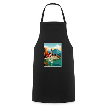 Lake Annecy Vintage Travel Poster WPA Souvenir - Cooking Apron - black - Front - AI Model Male 185 dark (185cm)