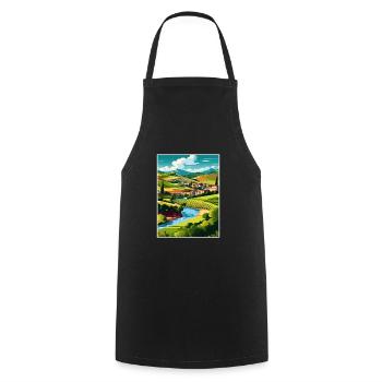 Vallée du Douro Portugal Vintage Travel Poster WPA - Tablier de cuisine - noir - Devant - AI Model Male 185 dark (185cm)