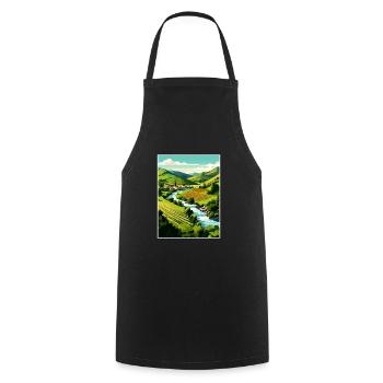 Douro Valley Portugal Vintage Travel Poster WPA - Cooking Apron - black - Front - AI Model Male 185 dark (185cm)