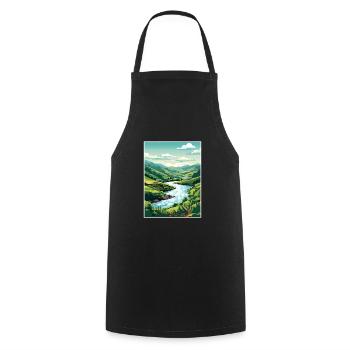 Vallée du Douro Portugal Vintage Travel Poster WPA - Tablier de cuisine - noir - Devant - AI Model Male 185 dark (185cm)
