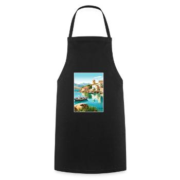 Crète Grèce Décoration Vintage Voyage Affiche WPA - Tablier de cuisine - noir - Devant - AI Model Male 185 dark (185cm)