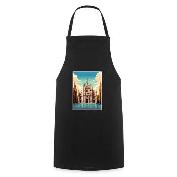 Milan Espagne Ibiza Vintage voyage affiche Souvenir - Tablier de cuisine - noir - Devant - AI Model Male 185 dark (185cm)