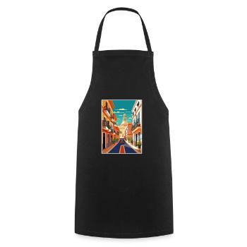 Jerez De La Frontera Spain Vintage Travel Poster - Cooking Apron - black - Front - AI Model Male 185 dark (185cm)